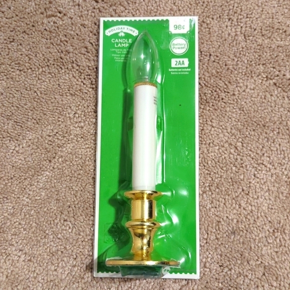 10 Holiday Time Battery Operated Candle Lamp with Gold Base - Picture 1 of 2
